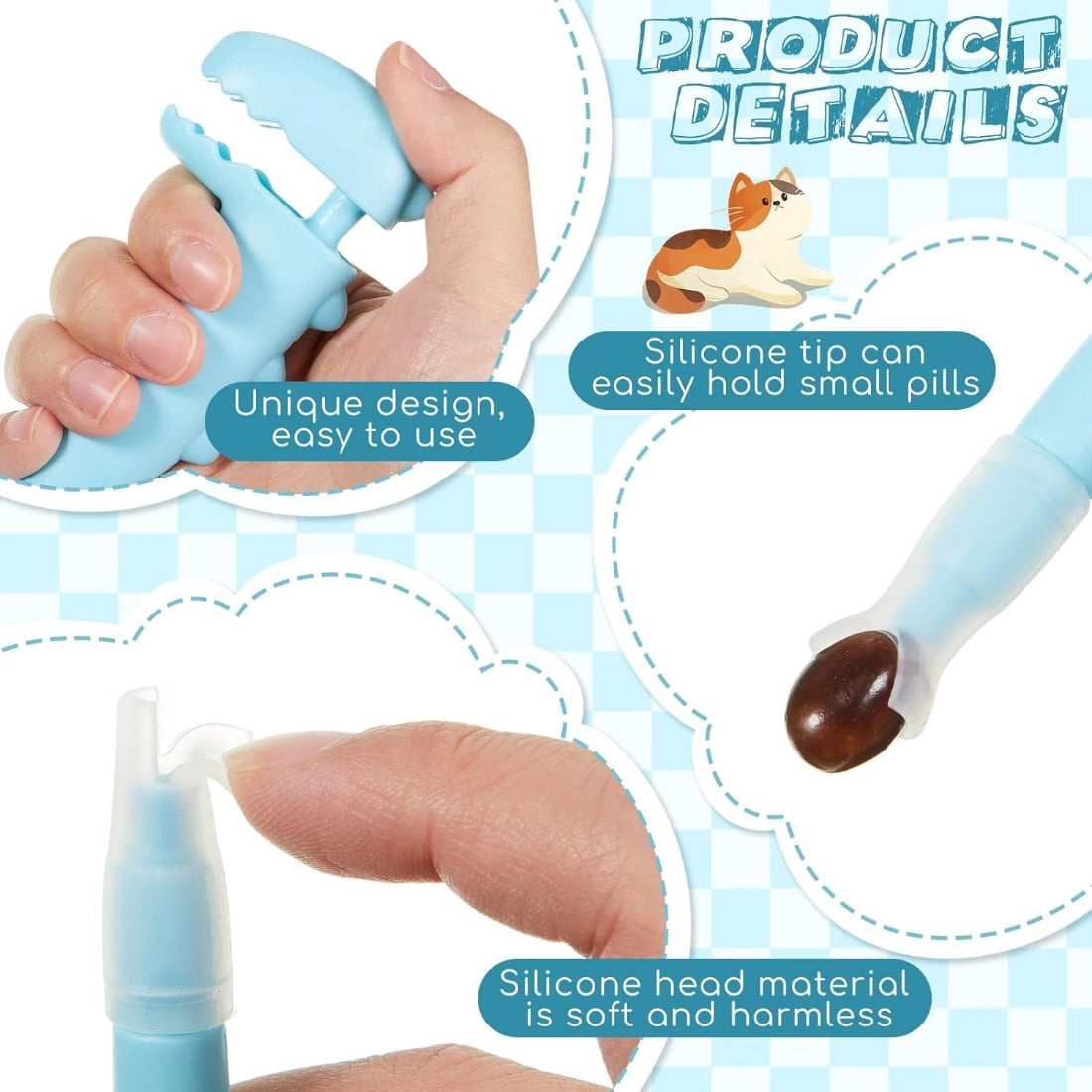 Tingzi 2 Pcs Pet Pill Shooter for Cat Dog Pill Shooter Pet Pill Dispenser Cat Pill Gun Oral Tablet Capsule Silicone Syringes with Soft Tip for Cats Dogs Small Animals, Blue and Pink