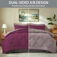 thumbnail image 6 of Bedtreat King Comforter Sets，7-Pieces Reversible Bedding Sets，Bed in a Bag with Comforter， Flat Sheet and Fitted Sheet, Pillowcases & Shams，Burnished Lilac/Amaranth, 6 of 8
