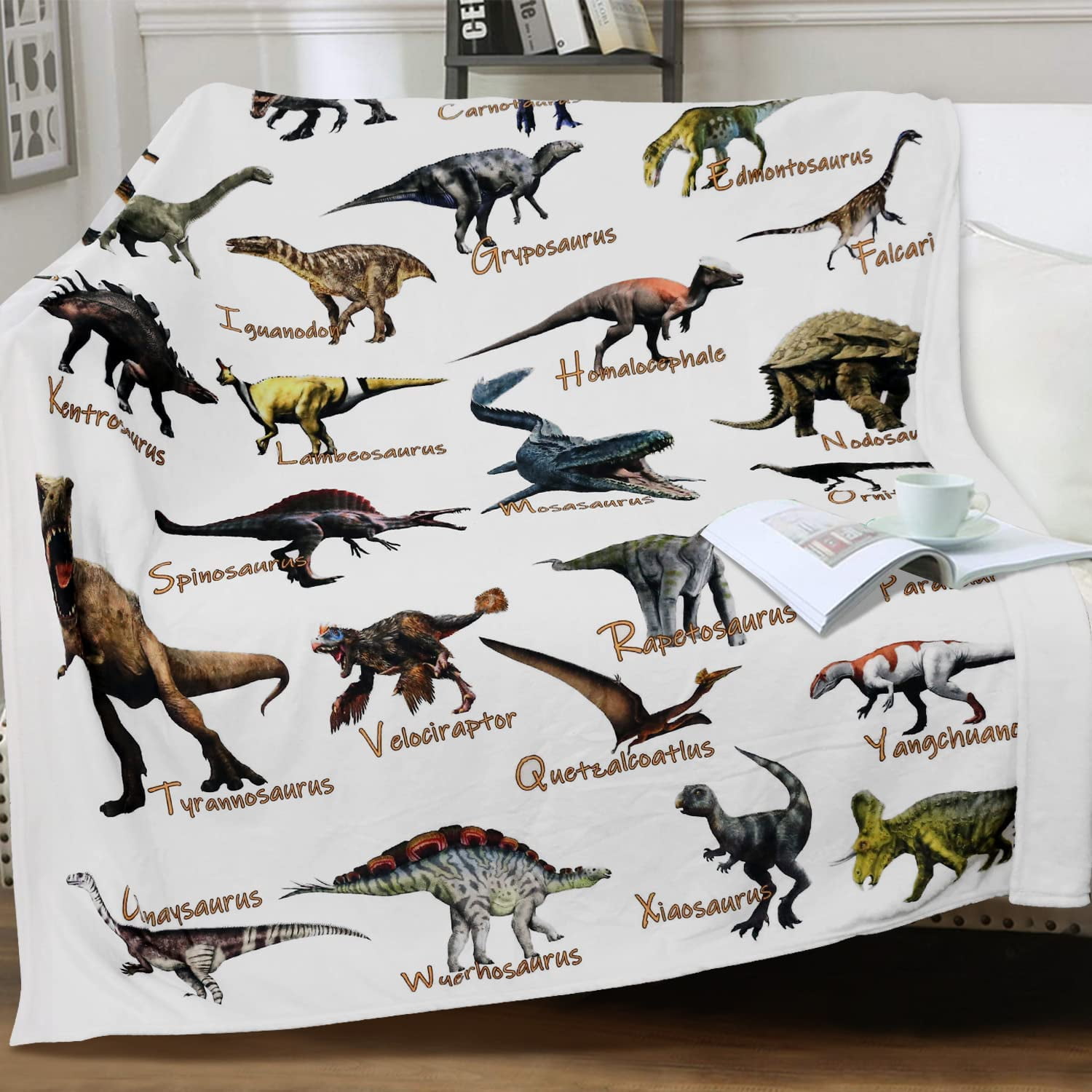 DINOSAUR Print Kids Luxury Soft Throw Blanket – A Blissfully