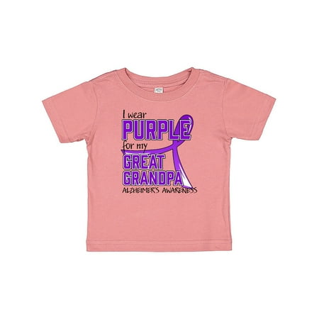 

Inktastic I Wear Purple for my Great Grandpa- Alzheimers Awareness Gift Baby Boy or Baby Girl T-Shirt