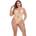 thumbnail image 3 of Girls Shaping for Plus Size Backless Built In Bra Body Seamless with Shapewear, 3 of 6