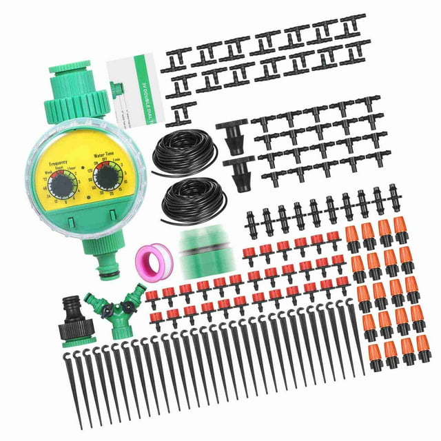Kit de Riego por GOTEO DE RIEGO DE PLANTAS DE RIEGO DE BRICOLAJE CON BOQUILAS DE RIEGO AUTICO ELECTÓNICA DISTROS DRIPPERS 30 METROS TUBO PARA JARDÍN DE CÉSPED