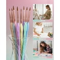 thumbnail image 6 of Nicpro 10 Pcs Micro Fine Detail Paint Brush Set, Macaron Pastel Small Miniature Fine Tip Detail Brushes Kit for Acrylic Oil Watercolor, Craft, Models, Rock Painting, Paint by Number, 6 of 8