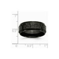 thumbnail image 2 of Stainless Steel 8mm Black Ip-plated Hammered Polished Beveled Edge Band Ring - Size 10.5, 2 of 2