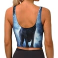 thumbnail image 4 of Picia Night Scene of Wolves Sports Bra for Women,Padded Strappy Sports Bras Medium Support Yoga Bra with Removable Cups,Running Yoga Bra-Small, 4 of 9