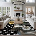 thumbnail image 4 of Vintage American Flag 5'x8' Area Rug for Living Room, Farmhouse Cow Sunflowers Washable Non-Slip Rugs for Bedroom Nursery Dining Room, StainResistant Low-Pile Kitchen Carpet Large Entryway Rugs, 4 of 9