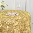 Efavormart 120" Wholesale Round Table Cover CHAMPAGNE Grandiose Rosette ...