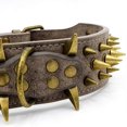 thumbnail image 3 of UBIUO Pet Collar, Dog Retro Collar Spike Anti-bite Dog Chain Rivet Necklace PU Leather Adjustable Neck Strap Collar (L, Grey) Grey L, 3 of 4