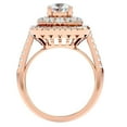 thumbnail image 4 of Pompeii 2Ct Moissanite & Diamond Cushion Halo Engagement Ring Rose, White or Yellow Gold, 4 of 4
