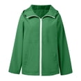thumbnail image 6 of Kureaily Girls Solid Rain Jacket For Kids Outdoor Outerwear All Weather Coat Easy On/Off De ,kids waterproof zip up jacketSize 9-10 Years ,Green, 6 of 6