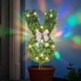 thumbnail image 2 of Easter Artificial Bunny Topiary Stake with String Lights, Greenery Rabbit Decor for Outdoor Garden Yard Lawn Pathway, 2 of 3