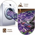 thumbnail image 4 of Round Area Rug 8Ft, Purple Green Flowers Non-slip Area Rugs Carpet for Living Room/Bedroom/Bathroom/Kitchen, Watercolor Vintage Botanical Washable Throw Floor Mat Indoor Outdoor Entrance Doormat, 4 of 9