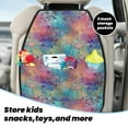 thumbnail image 5 of Naloa blue pink colorful cracked texture 2Pcs Anti-Kick Back Seat Cover Kick Mat, Car Seat Protector with 3 Storage Pockets, 5 of 8