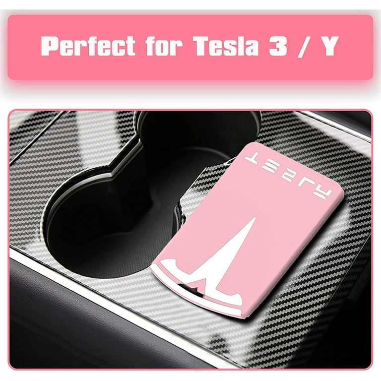 Petmoko Tesla Key Card Holder for Model 3 and Model Y Silicone Protector Key Chain Logo Pattern Car Accessorie, Men's, Size: One size, Pink