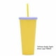 thumbnail image 5 of Yuarrent Vaso de paja de plástico de doble capa de Color caramelo, botella de agua para café, té, leche, tazas esmeriladas, tetera, vaso de Cocina y Comedor Amarillo, 5 of 6