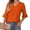 Orange, variant on Viluyesy V-Neck T-Shirt for Womens 3/4 Sleeves Shirt Tops Loose Blouse Black Size S