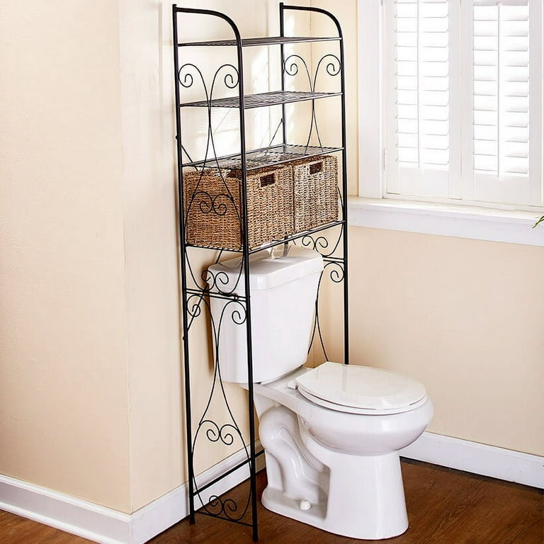 1pc Toilet Double-layer Rectangular Shelf (toilet Shower Basket