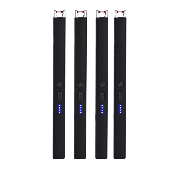 4 Pcs Encendedor Electrico Usb Recargable Resistente Al Viento&seguro Para Velas Eo Safe Imports Negro
