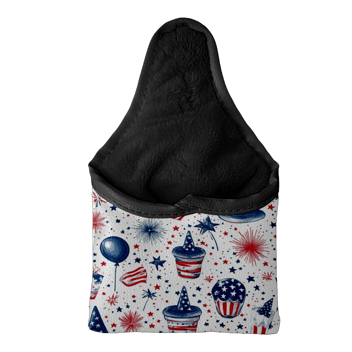 Golf Mallet Putter Cover Premium Leather Golf Putter Head Cover with Magnetic Closure, Golf Cover for Men and Women Flag Pattern