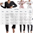 thumbnail image 3 of Warop Ensemble de Pyjama pour Femmes, Haut à Manches Longues à Col Rond à Imprimé Floral et Pantalon, Décontracté pour la Maison et le Sommeil, 3 of 7