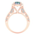 thumbnail image 4 of Halo Engagement Ring for Women - 2.37ct Blue Moissanite in 18K Rose Gold Promise Ring, 4 of 6