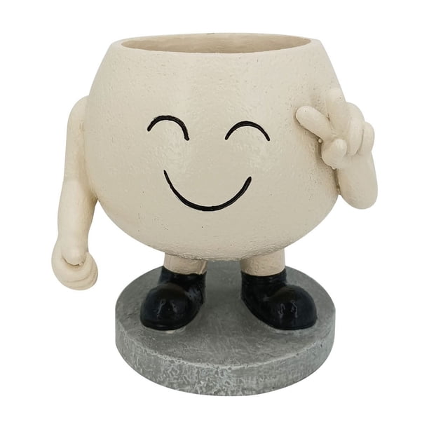Xihbxyly Oferta Relampago Maceta con Forma de Hombrecito Sonriente de Biye, Bonita y Carnosa, para Jardín, Patio, Diseño de Plantas, Macetas