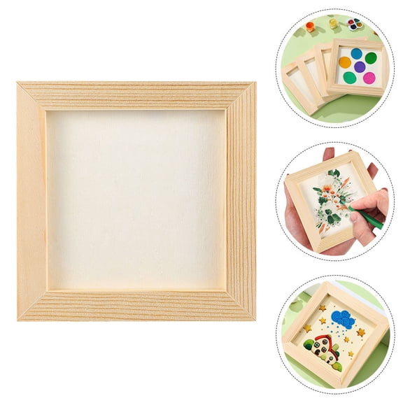 WHAMVOX 5-Pack Paintable Wooden Photo Frames for Kids, Blank Wood Craft Frames for Painting and Projects