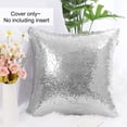 thumbnail image 5 of Unique Bargains Sparkling Sequin Decorative Throw Pillow Cover 16" x 16" Silver Tone, 5 of 8