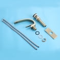 thumbnail image 4 of Bathroom Sink Faucet with Drain Assembly, Brass Deck Mounted Lavatory Basin Faucet with 10-inch Cover Plate, 4 of 5