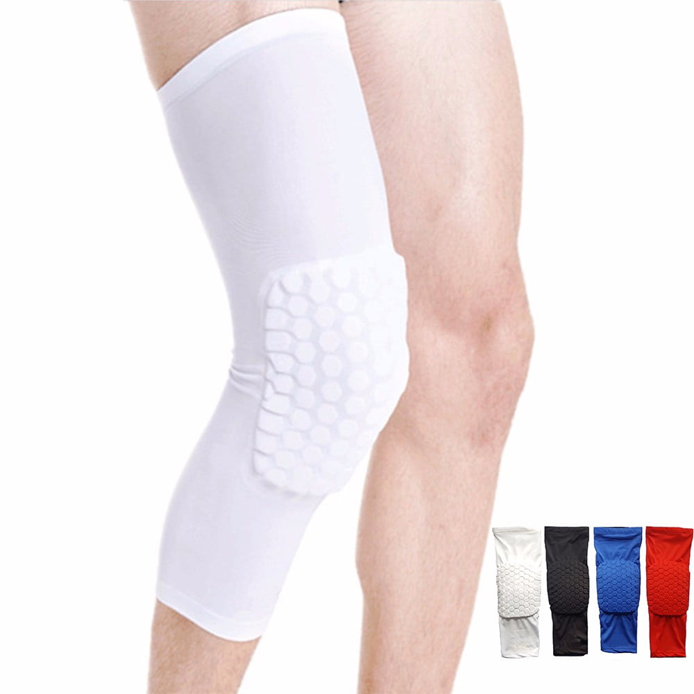 Honeycomb Pad Basketball Knee Support Leg Long Compression Sleeve Socks Brace US 