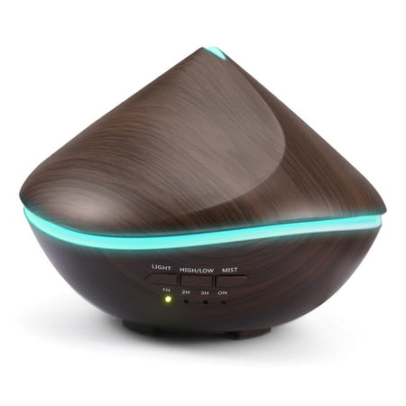 Noahstrong Essential Oil Diffuser, 500ml Upgraded Aromatherapy Diffuser, Wood Grain Aroma Humidifier with 14 Colors Lights, 2 Mist Mode, 4 Timer, Waterless Auto Shut-Off for Large Room Bedroom Office