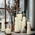 thumbnail image 6 of 6 Pcs Pillar Candles Modern Aesthetic Ribbed Decorative Candle Set Cute Soy Wax Scented Ribbed Decor for Home(White,2.36-6.89 Inch), 6 of 13