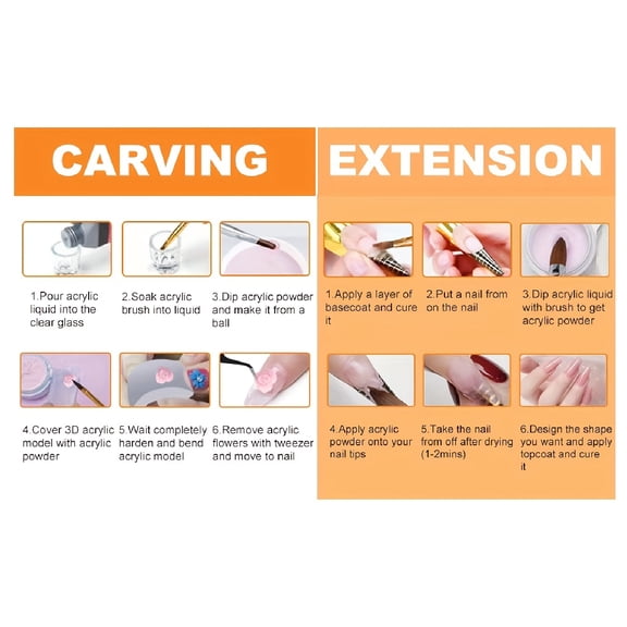 12 Color Glitter Nail Acrylic Powder Tool Set - Straight Cut, Nail Plate, Press Bottle, Extension Paper Holder & Decorations, Beginner-Friendly DIY Nail Kit (Acrylic Solution Not Included)