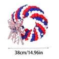 thumbnail image 3 of GFHFHITJ Patriotic Wreath for Front Door, Artificial Red White Blue Wreath Decorations, Summer Hanging Wreath for Memorial Day July 4th Home Decor, 3 of 7