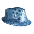 thumbnail image 1 of Western Fashion Sequin Fedora Hat (Blue), 1 of 3