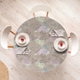 thumbnail image 3 of Ambesonne Vintage Fitted Round Tablecloth, Pastel Roses Nostalgic Look, 45"- 56" Diameter, Tan Cream and Pale Pink, 3 of 4