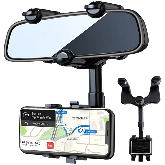 FLINT- Rotatable Car Mount 360 Degree For Rearview Mirror Universal Phone Holder