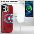 thumbnail image 6 of Decase Strong Magnetic Case for iPhone 15 Pro Max,Compatible with Mag-Safe,Military-Grade Shockproof PU Leather Slim Phone Case Hidden Kickstand Cover for Apple 15 Pro Max,winered, 6 of 7
