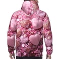 thumbnail image 7 of Honeii Pink Glitter Heart Candy Pattern Mens Hoodies Men's Loose Sleeve Sweatshirt,Pullover Hooded Sweatshirt for Men,Essentials Hoodie-X-Large, 7 of 7