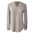 thumbnail image 4 of EDFBUYKRS Womens Blouses Long Sleeve Plaid Knit Button up Cardigan Shirt Loose Fit V-Neck Casual Plus Size Xxl, 4 of 5