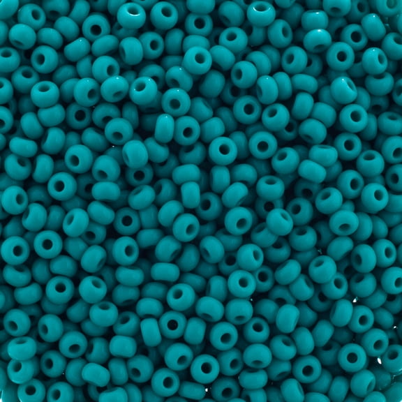 Opaque Turquoise Seed Beads: Size 8, 24 grams