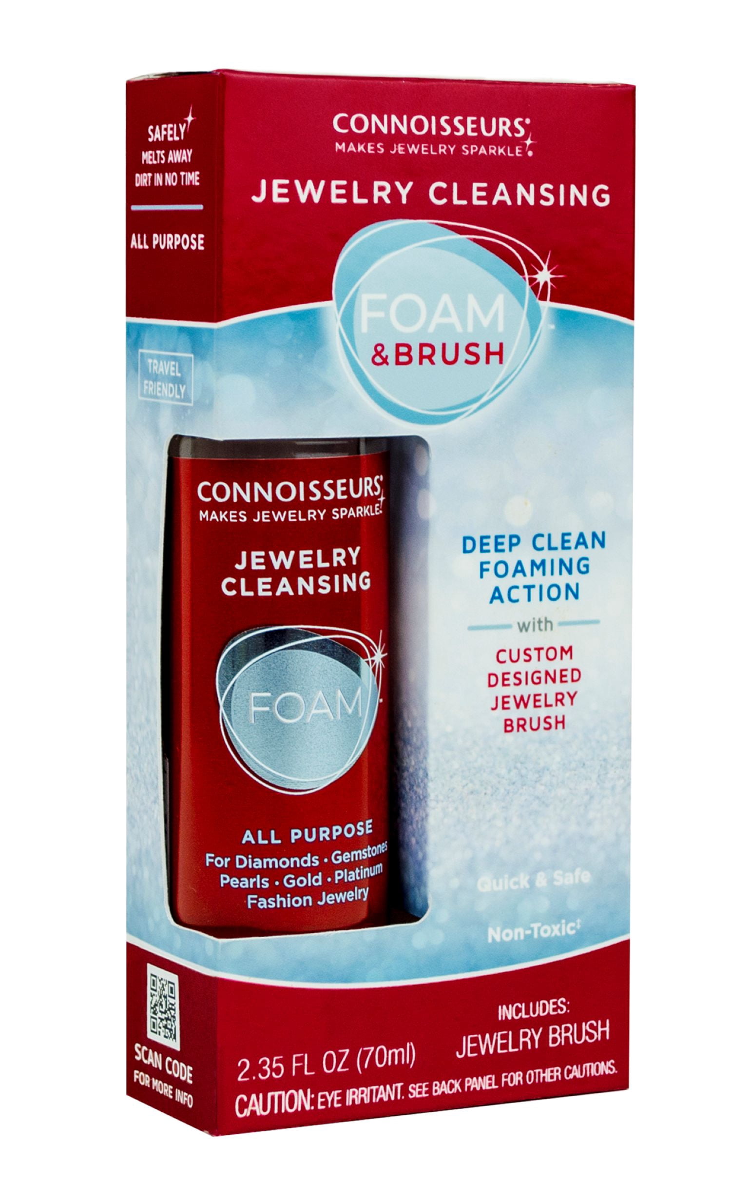 Connoisseurs All-Purpose Jewelry Cleansing Foam and Brush, 2.35 fl oz