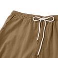 thumbnail image 5 of DDAPJ pyju Men's Bermuda Shorts Summer Fashion Cotton Linen Casual Shorts Rolled Hem Short Pants with Pockets Khaki XXXL, 5 of 7