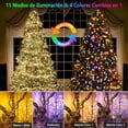 thumbnail image 2 of Luces navideñas, 20 M, 200 LED, 11 modos de iluminación que cambian de color, blanco cálido y multicolor con temporizador remoto, enchufe de extremo a extremo para exteriores, Navidad, fiestas, 2 of 5