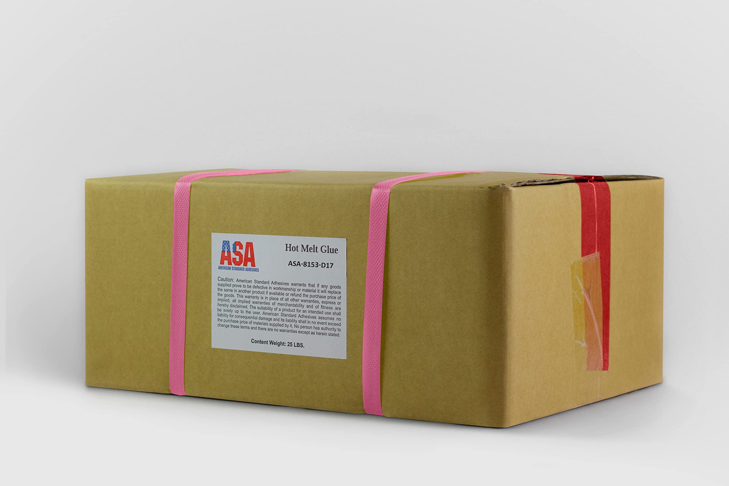 ASA 1.75" x 1.75" All-Purpose Clear Hot Glue Sticks | Strong Bond for Industrial & DIY, 25 lb Pack, 188 Sticks