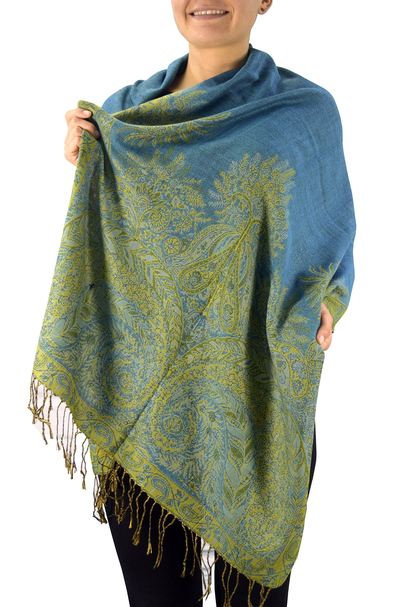 Shawls/Wraps Multiple Colors 27" x 70" Solid or Paisley 