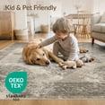 thumbnail image 4 of ODIKA 9'x12' Washable Area Rug Non-Shedding, Easy Care Abstract Weathered Way Motif Ornamental Details Lightweight Throw for Master Suite, California King, Under Bed, 4 of 7