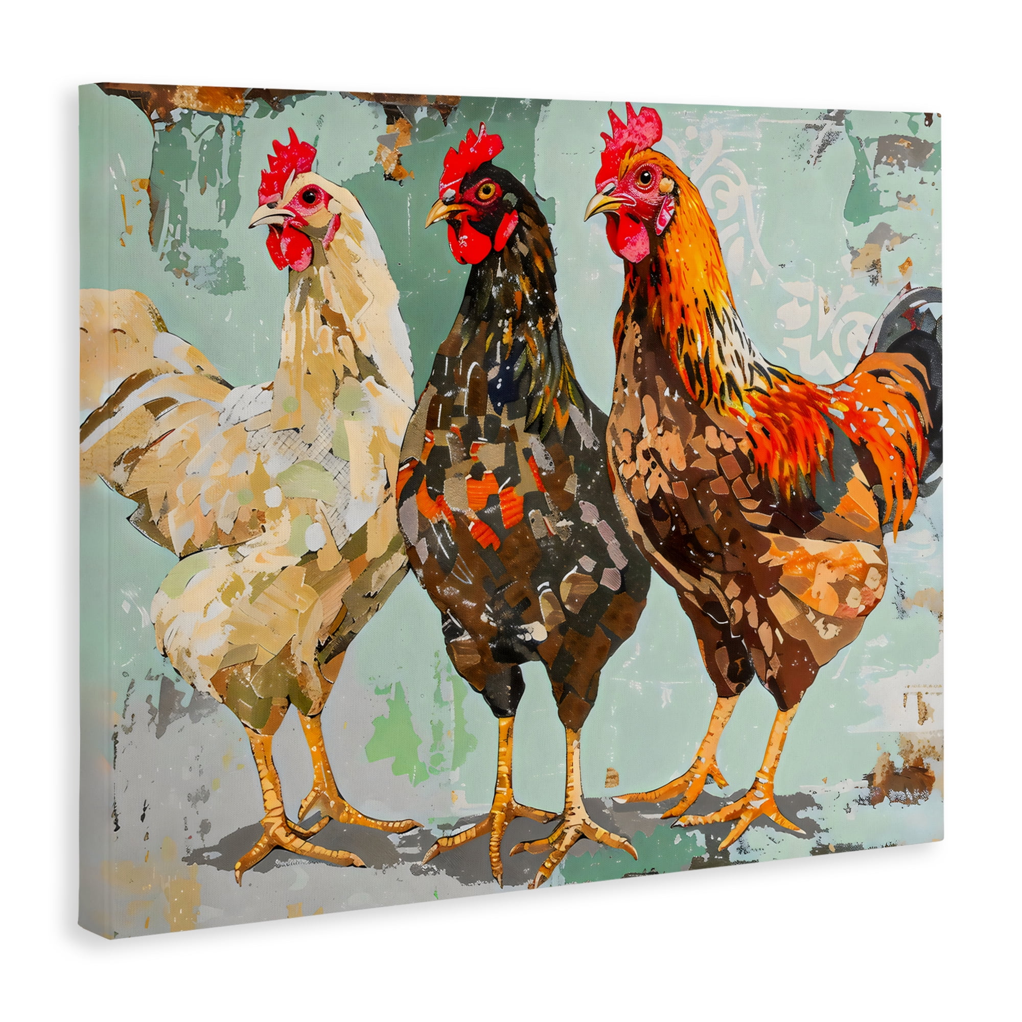 Stupell Industries Abstract Chickens Trio Canvas Wall Art, design by Creative Studio