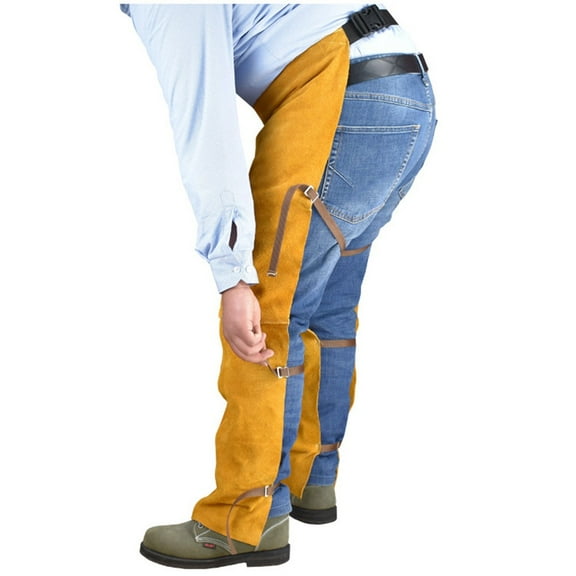 Fire Wearresistant Welding Safety Chaps Leather Apron Style Adjustment Split Leg