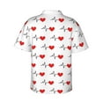 thumbnail image 3 of Easygdp Heartbeat Symbol Men's Hawaiian Shirts Print Lapel Short Sleeve for Beach, vacation, party, casual occasions - Small, 3 of 9